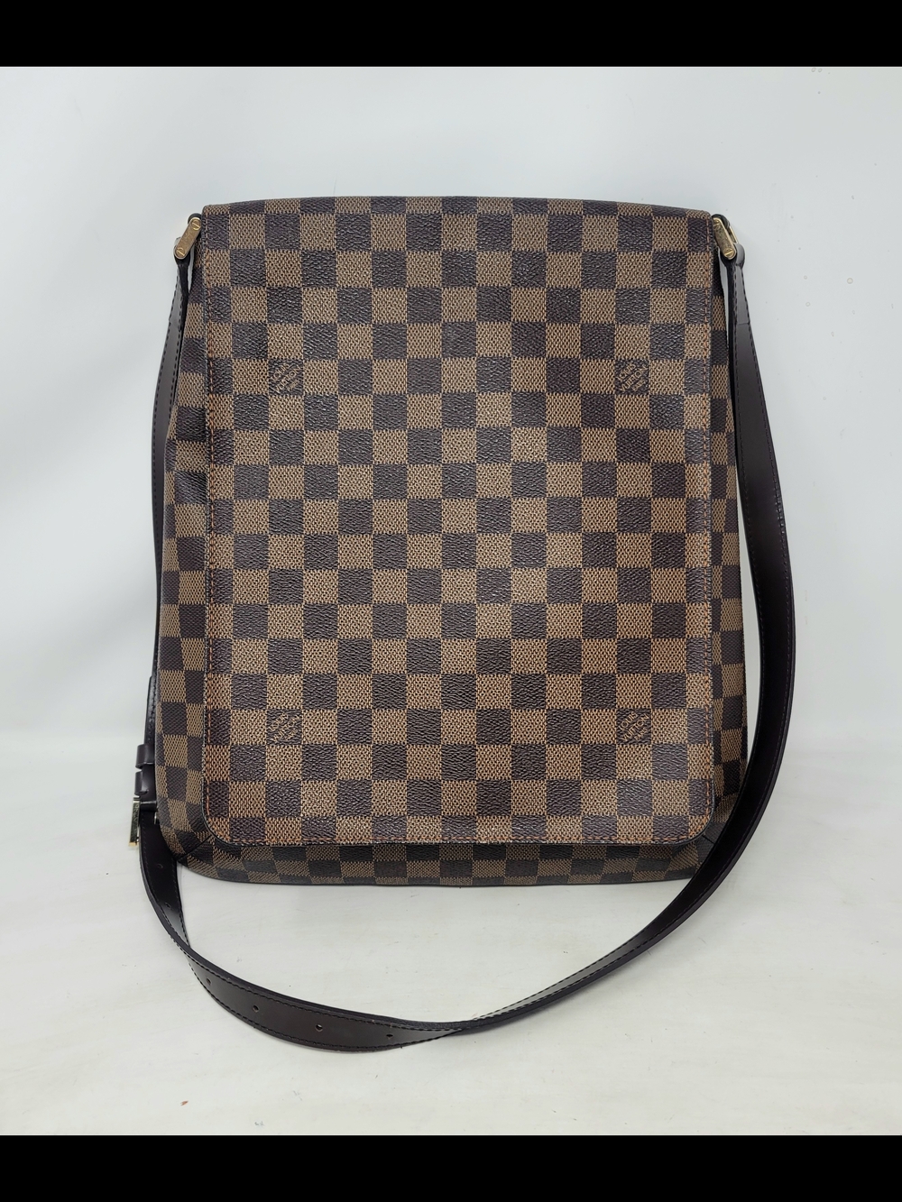 Louis Vuitton Musette GM Damier Ebene Canvas Shoulder Crossbody Bag Authentic